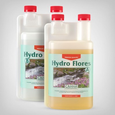 CANNA Hydro Flores A+B 1L - Profi Blütedünger Hydroponik Steinwolle - max Ertrag