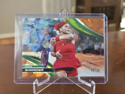 2025 Topps Chrome Sapphire Tennis Orange Diana Shnaider #25