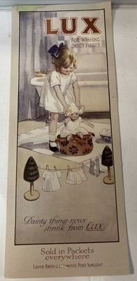 Vintage Style Decorative Art Print Lux Soap Lever Brothers Child Washing Doll