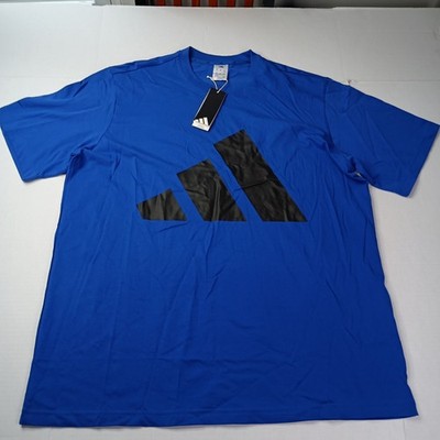 Adidas Men s Logo Graphic T-shirt Blue Size 2XLT JE8942 Multi Sports New