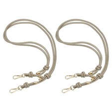 2 Pcs 34.65" Khaki Leather Purse Strap HANDBAG Strap Replacement with Clasp