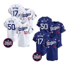 Cherry Blossom Dodgers Tokyo Series 2025 Baseball Jersey S-4XL