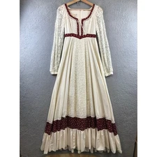 VIntage 70s Gunne Sax  Dress Floral size 7 Prairie