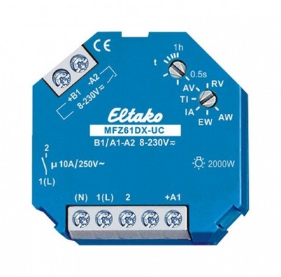 Eltako 61100604 Multifunktionszeitrelais MFZ61DX-UC 1S 10A fuer Doseneinbau