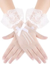SATINIOR Women Lace Gloves Elegant Short Lace Tea Party Gloves for Women Wedding