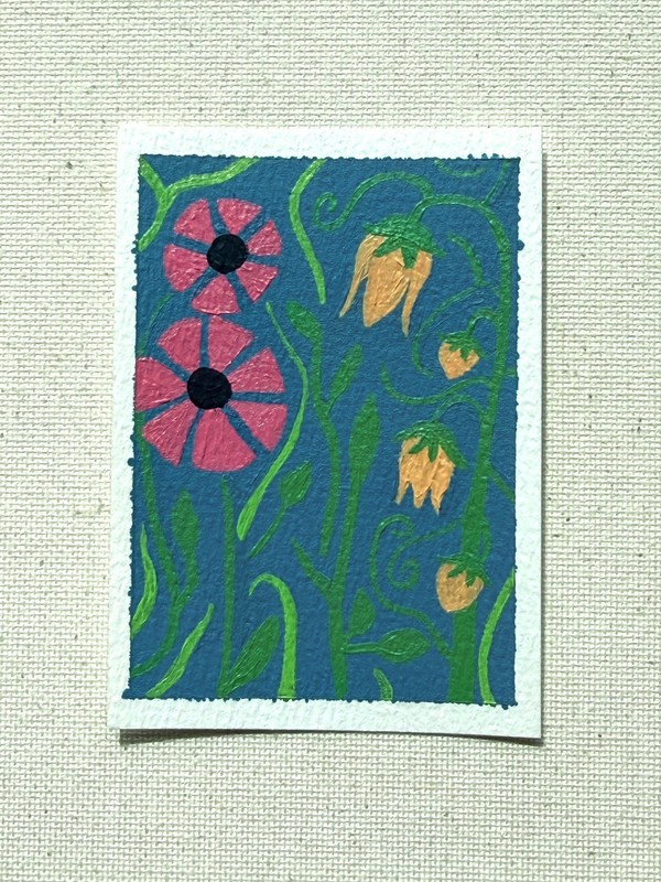 Flowers by Mandy Renea Fehland Acrylic on Cardstock ACEO ATC