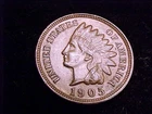 1905 Extra Fine to About Uncirculated Indian Head Cent, a well struck coin!!
