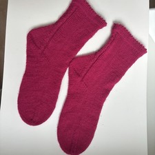 Wollsocken Größe 39/40 Handgestrickt Pink