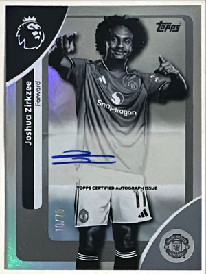 2025-26 Topps Premier League Joshua Zirkzee Auto #'d 10/75 Black
