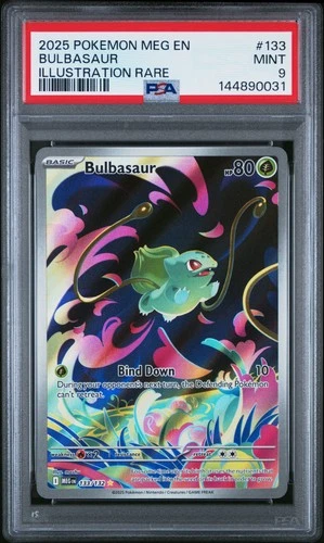 2025 POKEMON MEG EN-MEGA EVOLUTION ILLUSTRATION RARE #133 BULBASAUR PSA 9