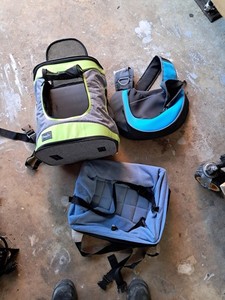 Pet Backpack Carrier and Car Bucket and Shoulder Bag - small dogs or cats only