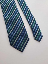 CRAVATTA RENATO BALESTRA 100% SETA REGIMENTAL MADE IN ITALY BLU SOIE REINE SEIDE