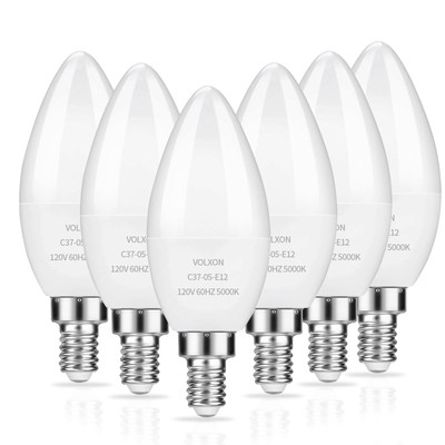 LED Candelabra Bulbs E12 Ceiling Fan Light Bulbs Small 6 Daylight White