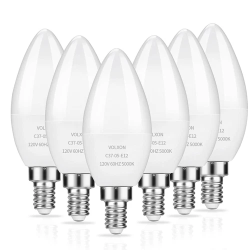 LED Candelabra Bulbs E12 Ceiling Fan Light Bulbs Small 6 Daylight White