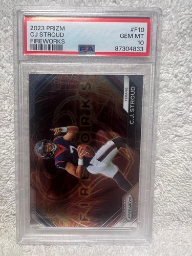 2023 PANINI PRIZM FIREWORKS PRIZM #F10 CJ STROUD ROOKIE RC PSA 10