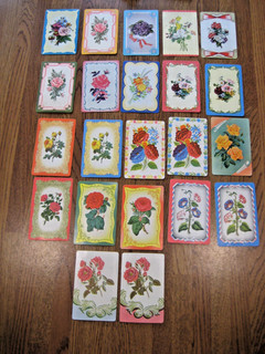 22 Vintage Single Swap Playing Cards Flower Floral Arrangements Bouquets