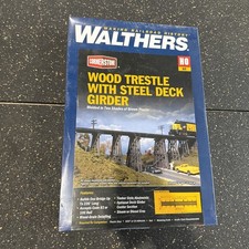 HO Scale Walthers Cornerstone 933-3147 Wood Trestle w/Deck Girder Bridge Kit