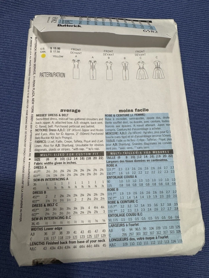 Butterick 6582 Retro Style 60s Cocktail Wiggle Dress Sew Pattern 12 14 16 uncut - Image 4 of 4