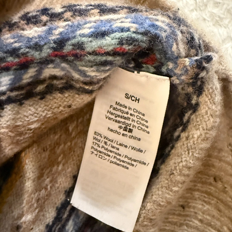 J.Crew Fair Isle Crewneck Sweater Mens Small Lambswool Knit Warm Winter - Image 3 of 4