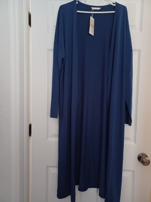 NWT KIRUNDO Women's Open Front Cardigan Sweater Navy Blue Suze XXL