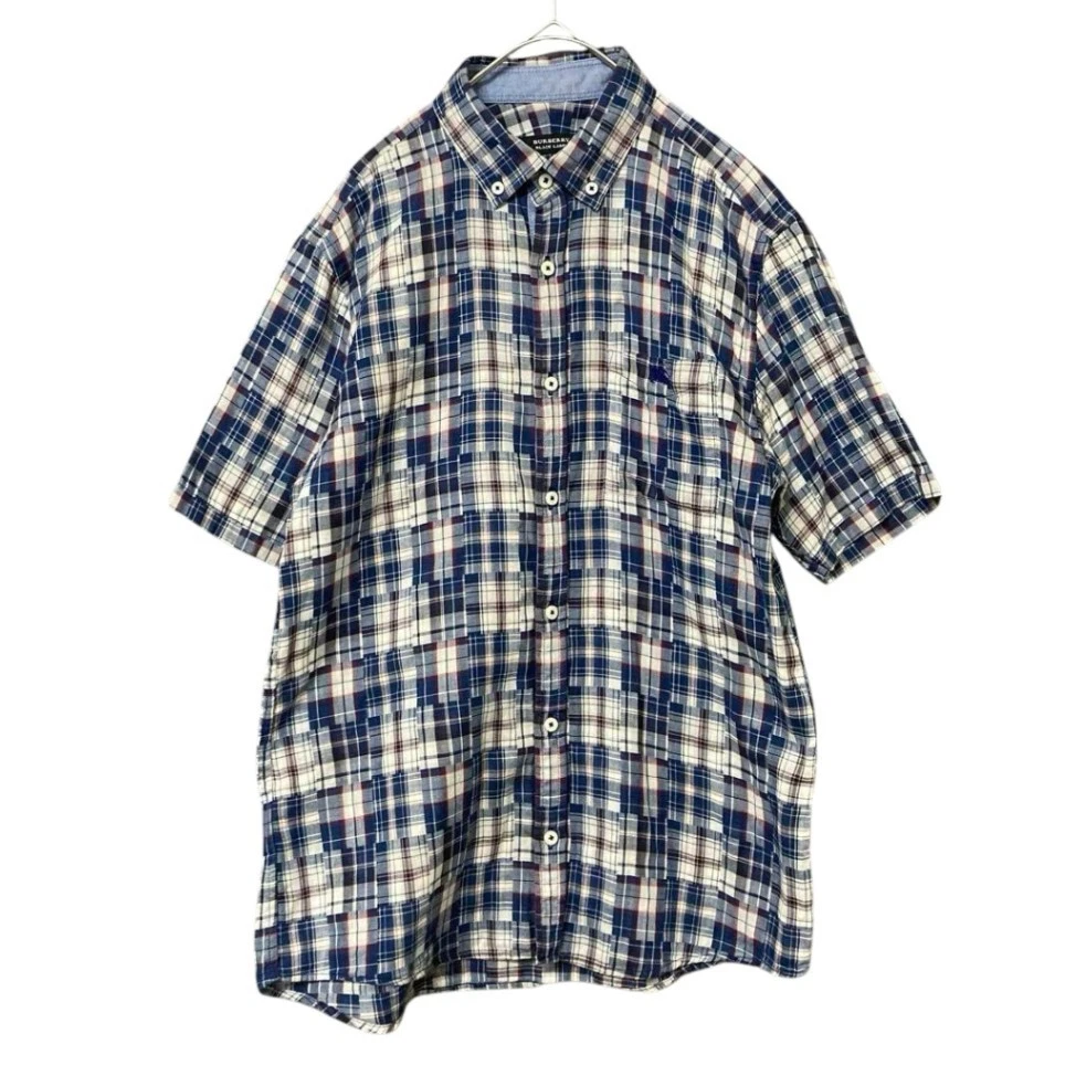 Camicia Burberry Black Label a quadri manica corta con bottoni 2 usata