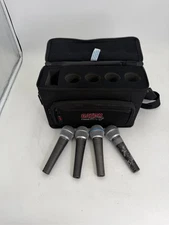 Lot Of 4 OSP DL-320 Professional Dynamic Handheld Microphone Mic Gray W/Case