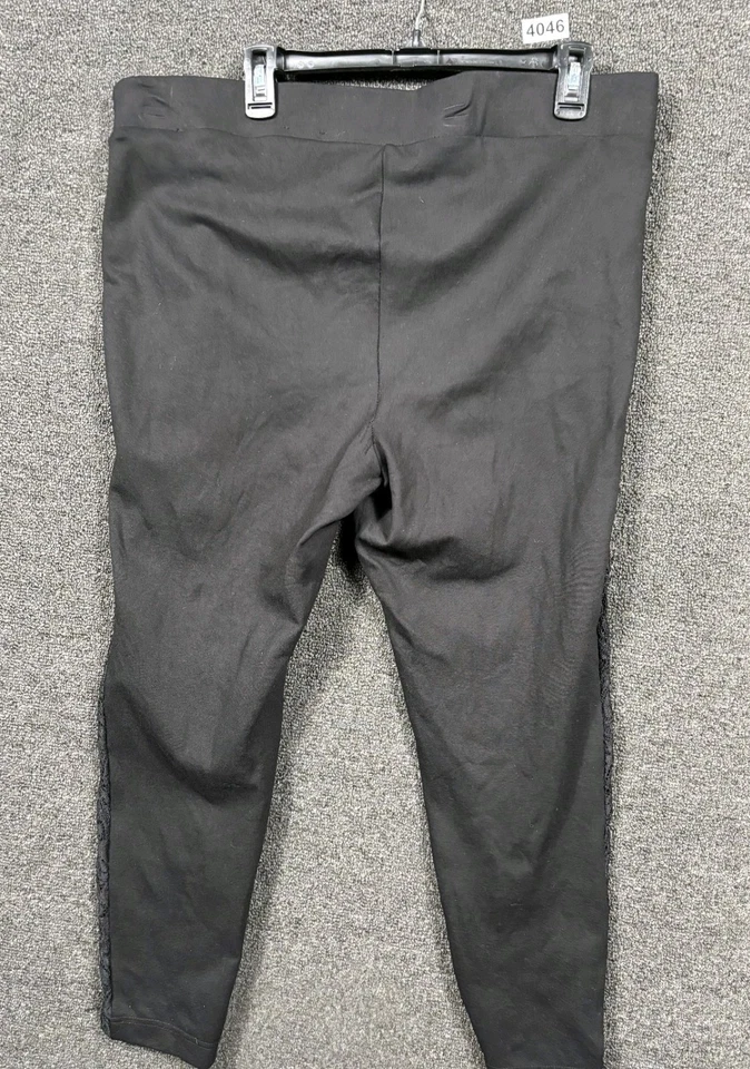 Torrid Leggings Black Luxe Ponte Lace Inset Pull On High Rise Womens Size 2 (2X) - Image 2 of 4