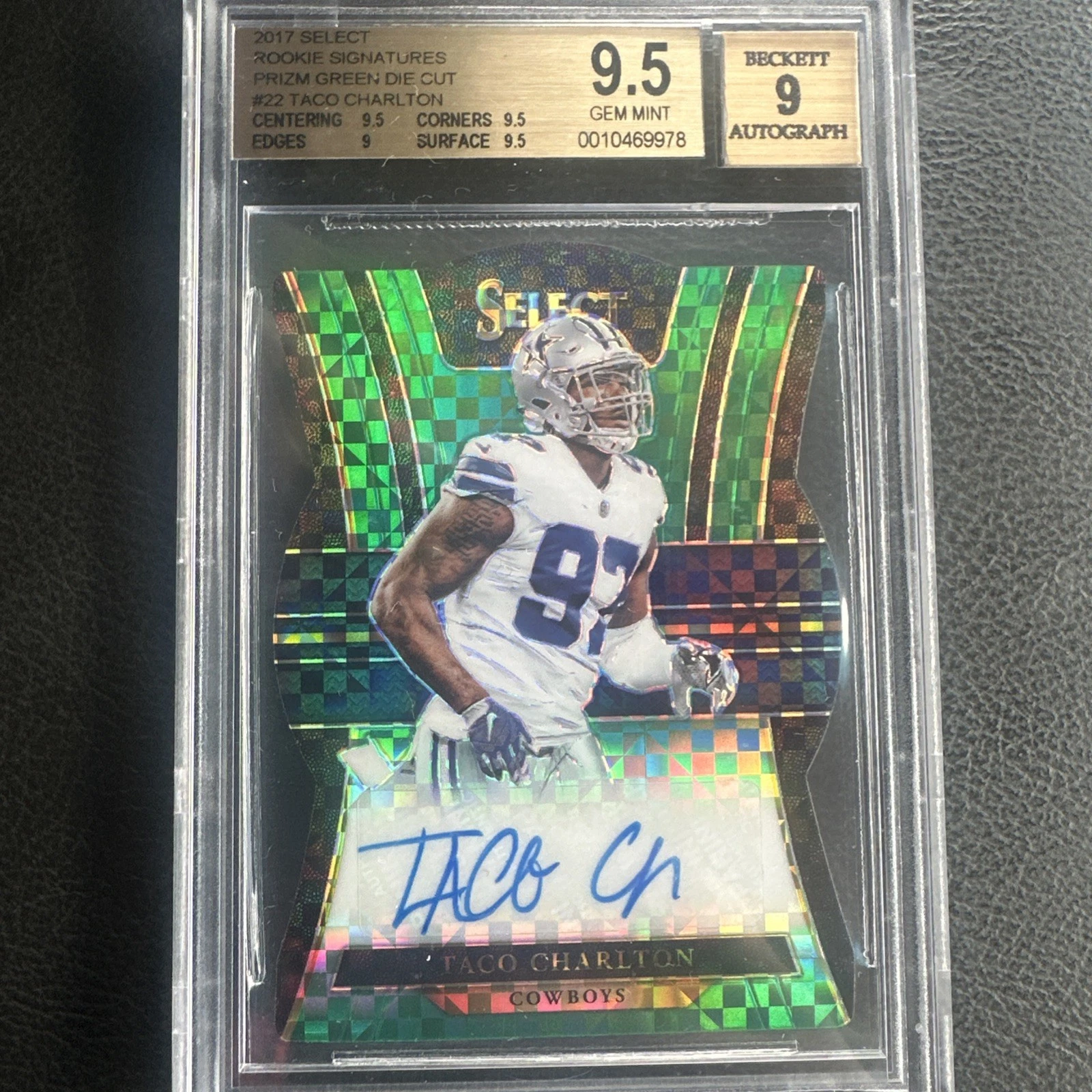 Taco Charlton Panini Select Rookie Signatures Prizm #RSTC Die-Cut Gold