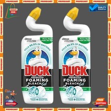 2 x Duck Foaming Bleach Gel Liquid Toilet Cleaner Thick Bleach 750ml 3.66 per litre