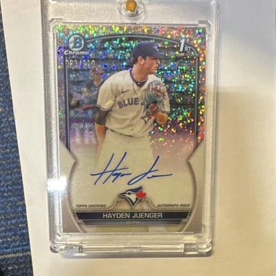 Topps 2023 Bowman Chrome Prospect Autos Hayden Juenger CPA-HJ Speckle 83/299 RC