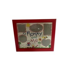 Mommy and Me New Collage Wood Picture Red Frame