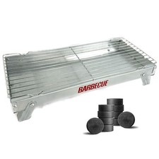 40CM Mini Folding BBQ + 40 Charcoal Discs ? Portable Grill for Camping & Travel