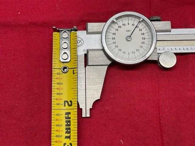 Helios Dial Caliper with Nib Jaws, White Face, 4"   - VINTAGE DESIGN RARE! - Image 4 of 4