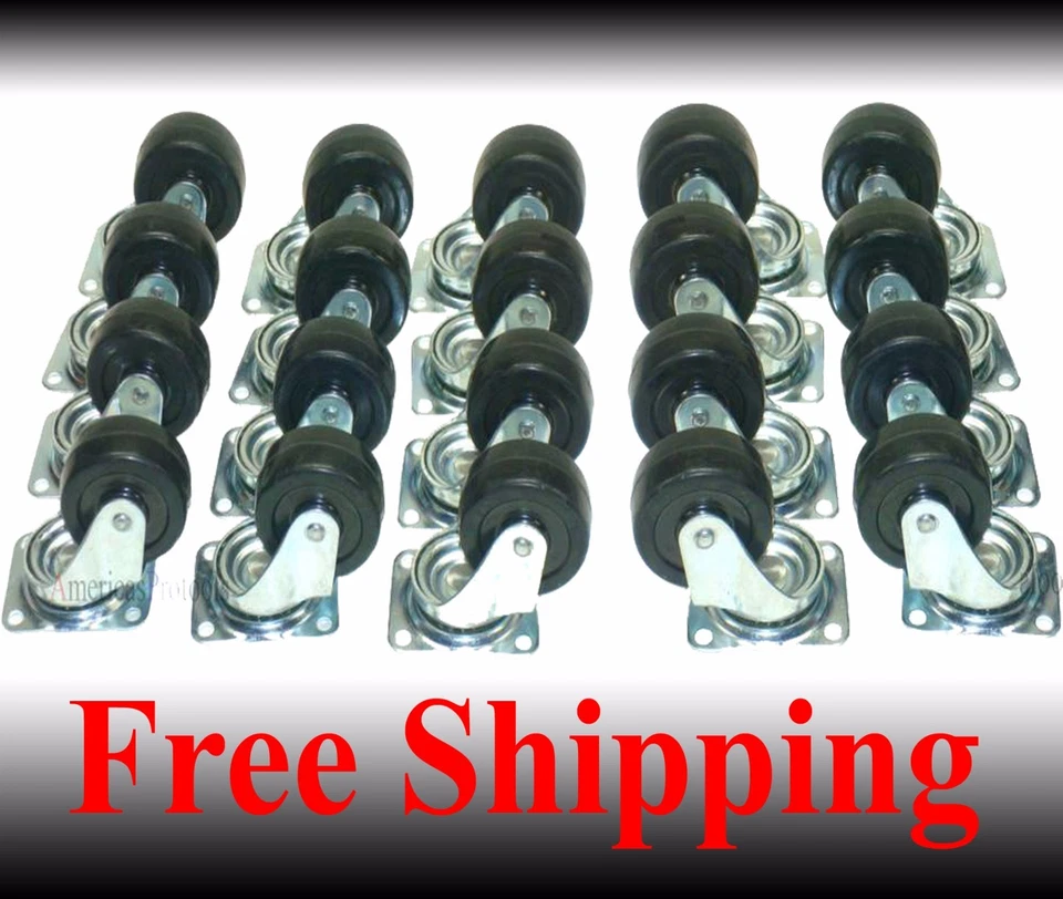 ATE PRO Caster Wheel With Ball Bearings 2" Swivel Base Casters [20pc Pack]