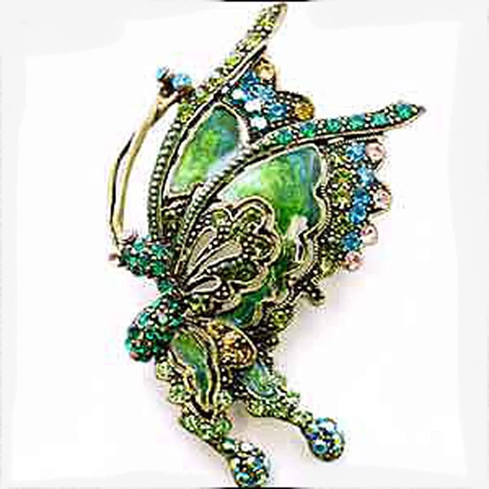 PIN ESMALTE DORADO MARIPOSA MULTI CRISTAL AZUL ORO VERDE INSPIRADO EN EL DISEÑADOR NUEVO Foto 3 de 4