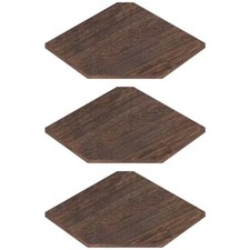 Corner Hexagon Floating Shelves Set of 3 Wall Mounted Shelves Woodgrain Brown