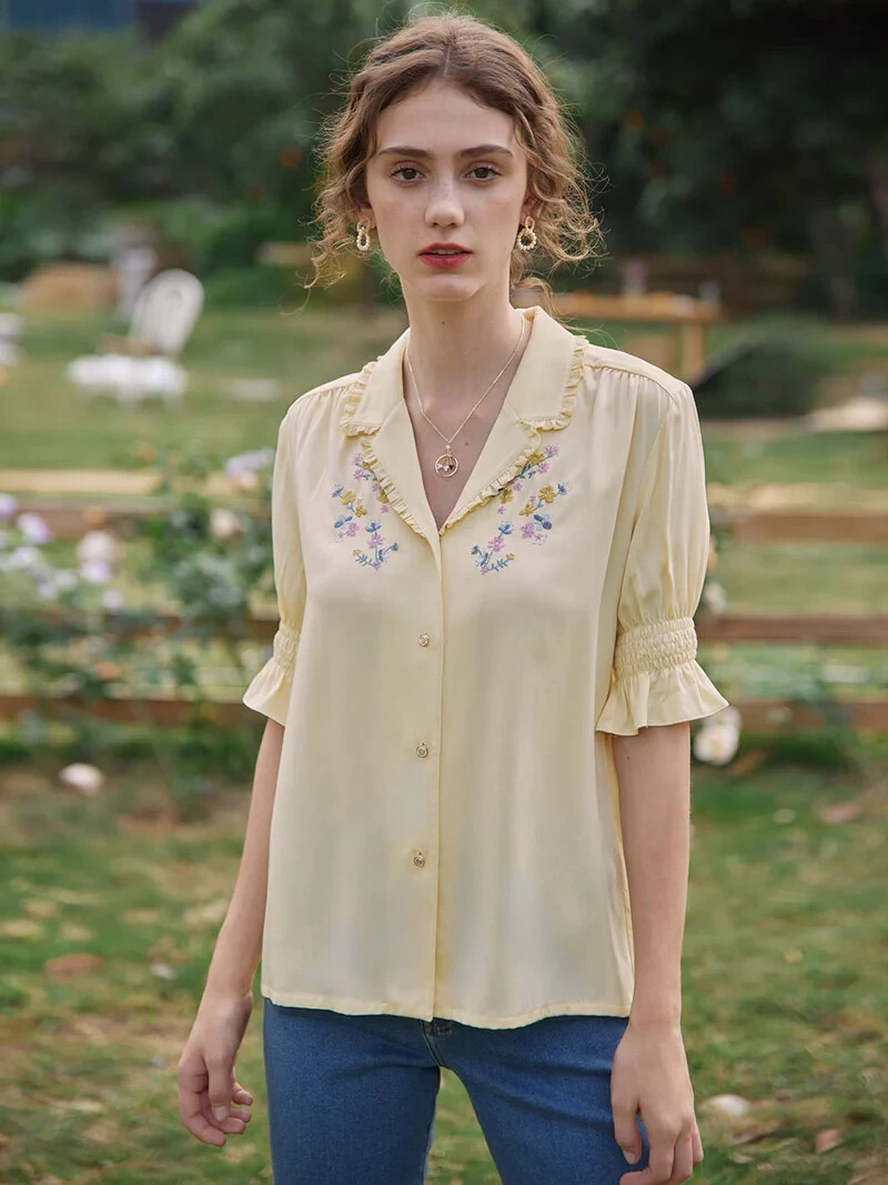 Alicia Floral Embroidery V-Neck Blouse Size Large | eBay Alicia Floral Embroidery V-Neck Blouse Size Large | eBay