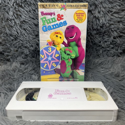 Barney - Barneys Fun and Games VHS Tape 1996 Classic Collection Cartoon ...
