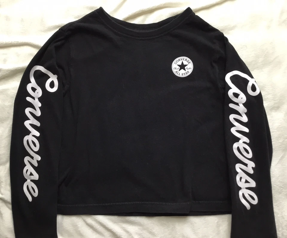 CONVERSE Girls size SMALL CHUCK TAYLOR  ALL STAR CROPPED SHIRT - Image 2 of 3