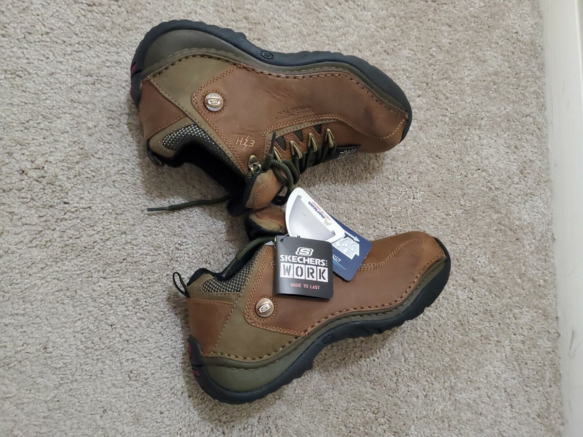 Skechers Steel Toe Safety Shoes Mens 8.5 Extra Wide Slip Resistant Brown Leather Amazon.com: Skechers Men main image 3