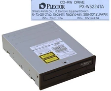 5.25" 13.33Cm Plextor Plextwriter Px-W5224Ta Ide Cd-Rw Cd Burner Black Px-10