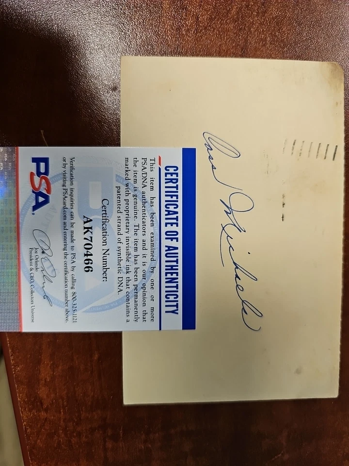 Cass Michaels Red Sox Signed Index Card Signature Vintage Auto PSA COA AK70466 - Image 2 of 3