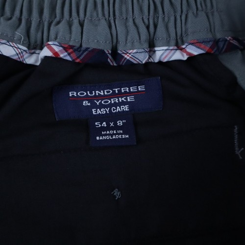 Roundtree & Yorke Shorts Mens 54 Classic Fit Easy Care Chino Flat Front Gray NWT - Picture 5 of 8