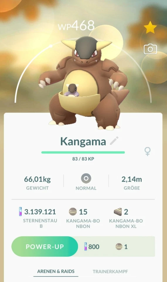 ➡️ Pokémon Regional Go Pokemon Kangama / Kangaskhan Tausch Pokedex #115 1. Gen.