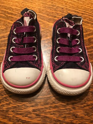 Converse Infant Baby Sneakers Metallic Shimmer Purple Sparkle