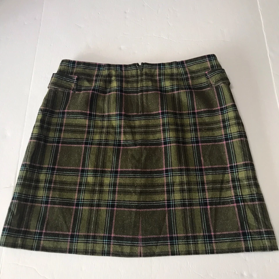 Falda a Cuadros Vintage Años 00 Y2K H&M Para Mujer 8 Lana Preppy Academia Corp Oficina Escuela Foto 3 de 4