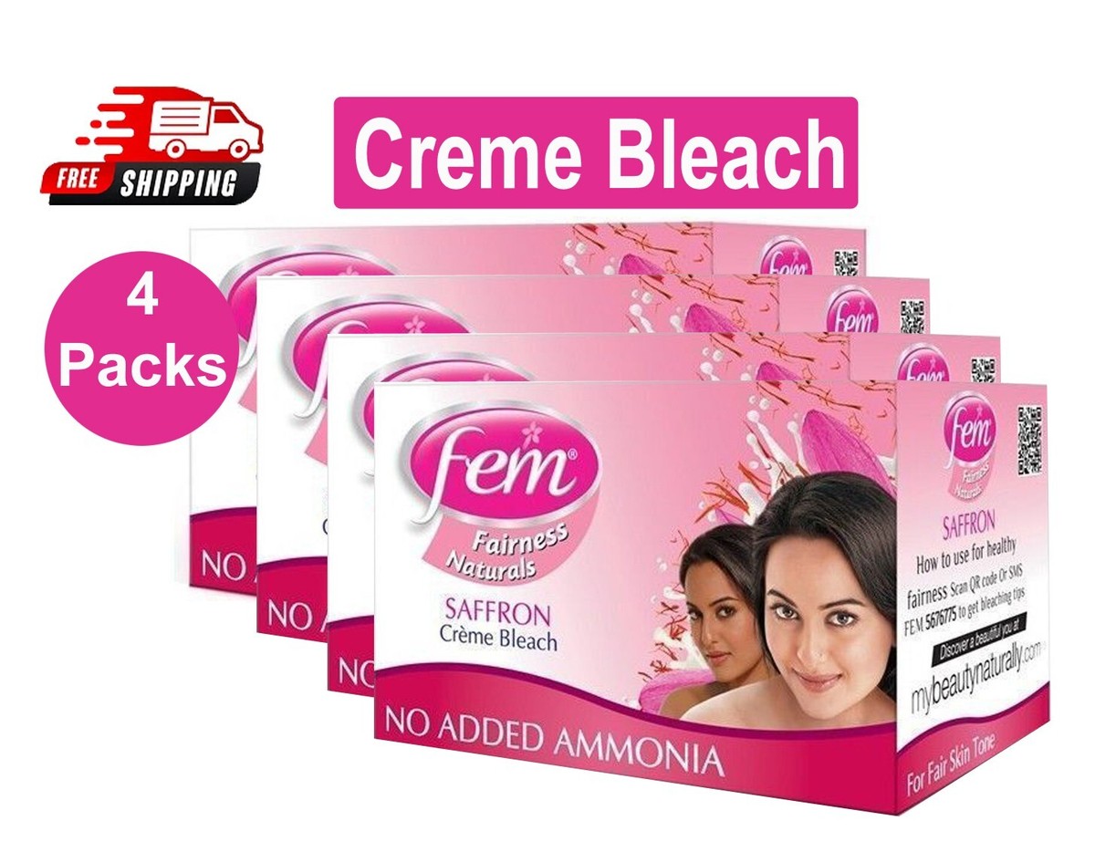Fem Bleach Fairness Naturals SAFFRON Creme Bleach, (4 x 40 gm) | eBay