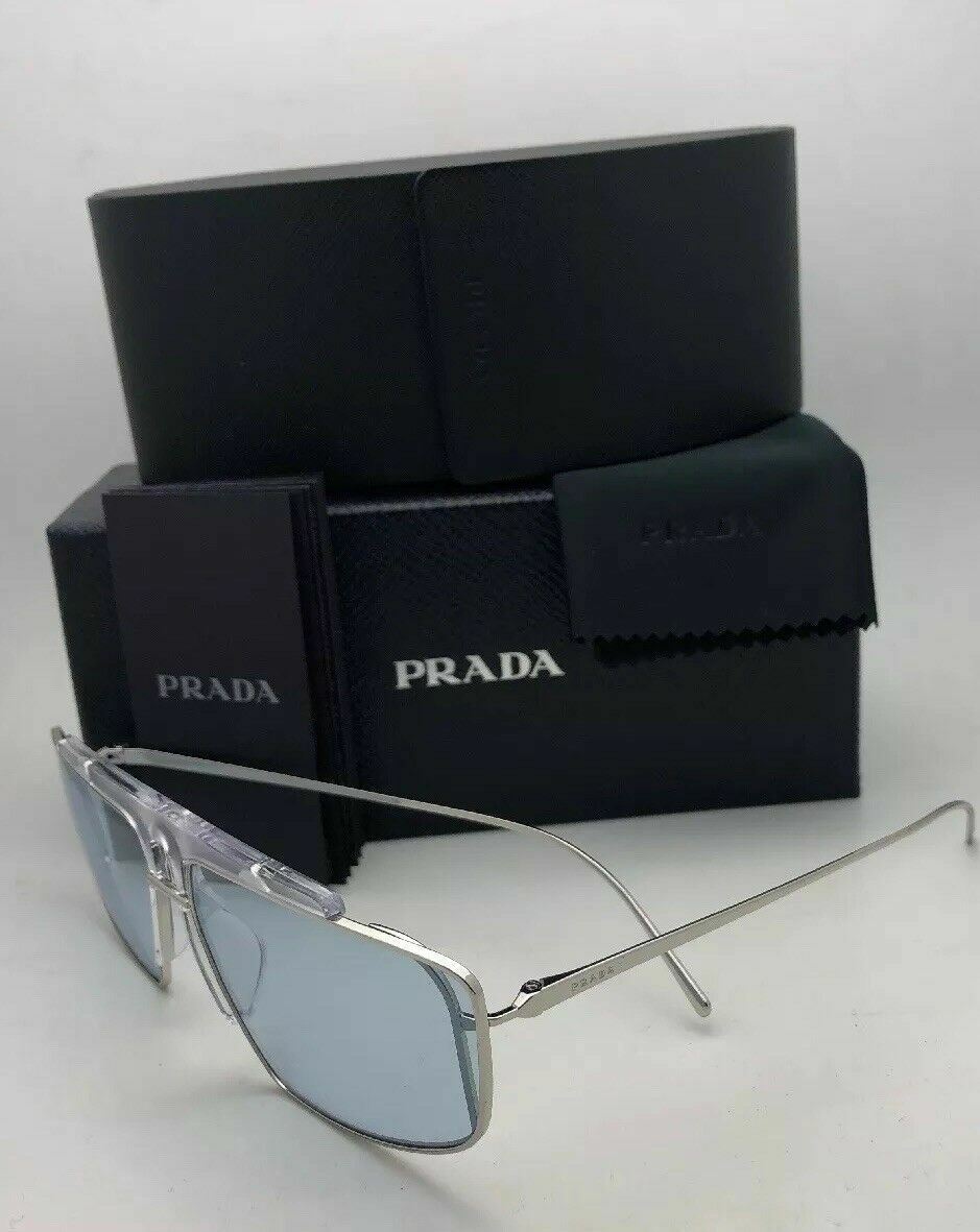 近年モデル PRADA sunglasses case 付属品完備 22ss PRADA Sunglasses CATWALK SPR 50V 301-4Q2 63-14 Silver Clear