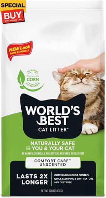 Comfort Care Unscented 15-Pounds - Natural Ingredients, Quick Clumping, Flushabl