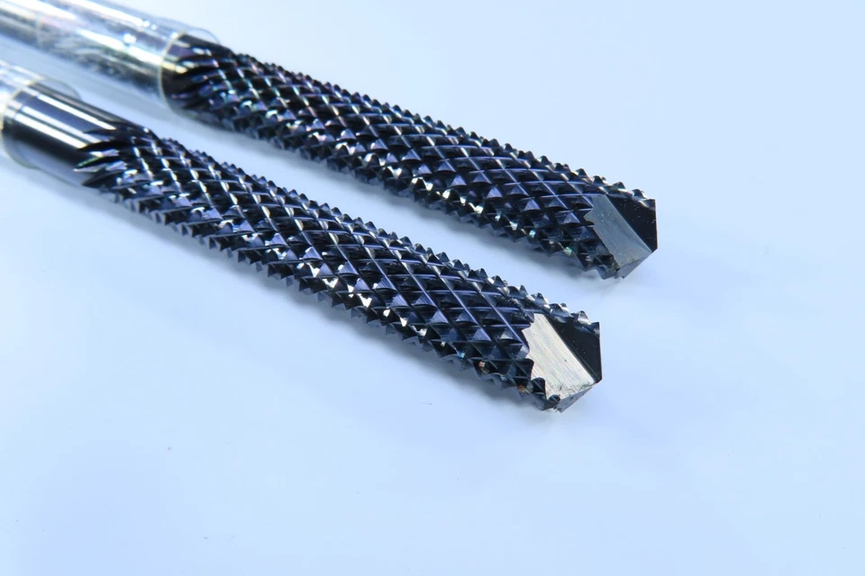 LOT ( 2 PCS ) NEW USA 3/8" SOLID CARBIDE BLACK DIAMOND CUT ROUTER BUR BURR TOOL - Image 3 of 4